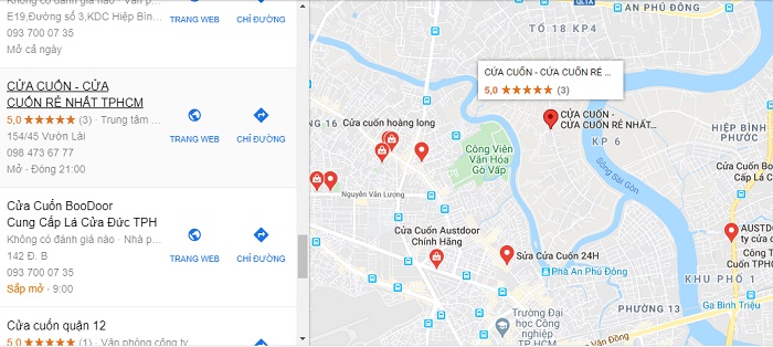 Map cửa cuốn